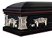 Titan Casket Veteran Select Steel Casket (Marines) Handcrafted Funeral Casket - Black with Black, Red-Lined Interior & Marines Head Panel