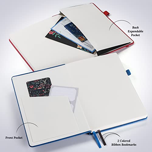 Blank Journal Notebook, 7 Pack Leather Unlined Notebook Journal for Women Men, Plain Notebooks Bulk for School, Work, Sketchbook, Writing, Drawing, 120 GSM Thick Paper, Hardcover, A5, Multi Colors