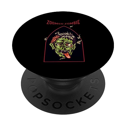 Zoomed Zombie Funny Halloween Zombie Designs Present PopSockets Swappable PopGrip, Black