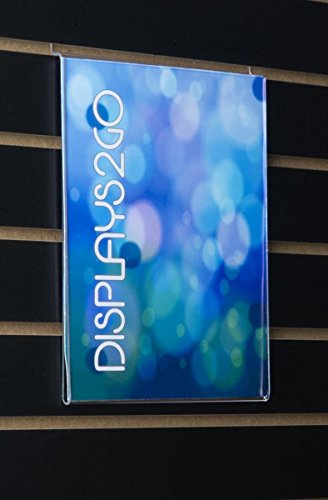 Set of 10, Slatwall Sign Holders for 8.5 x 11 Graphics, Top-Loading - Clear Plexiglas