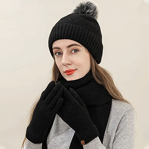 Guantes de pantalla táctil y juego de gorro con bufanda forro polar 2