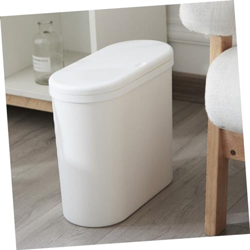 Caneca de basura de plástico con tapa diseño delgado miniatura 2