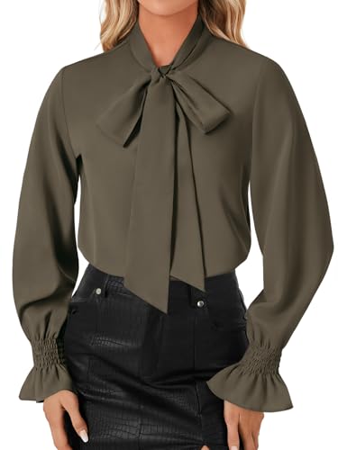 Image of LYANER Women's Bow Tie Neck Business Work Blouse