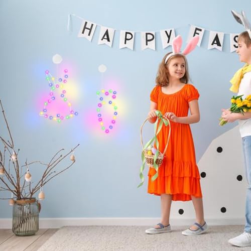 Lampe de carotte de lapin LED de Pâques esthétique à piles