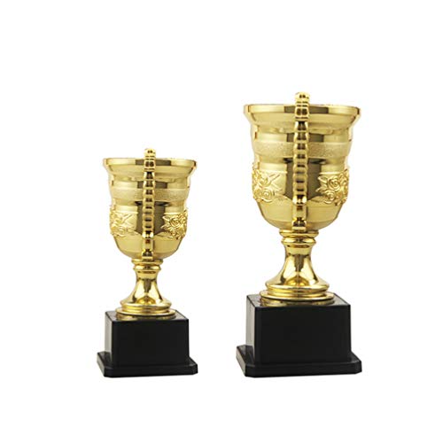 NUOBESTY 3 peças de troféu de ouro de metal para competição de torneios esportivos