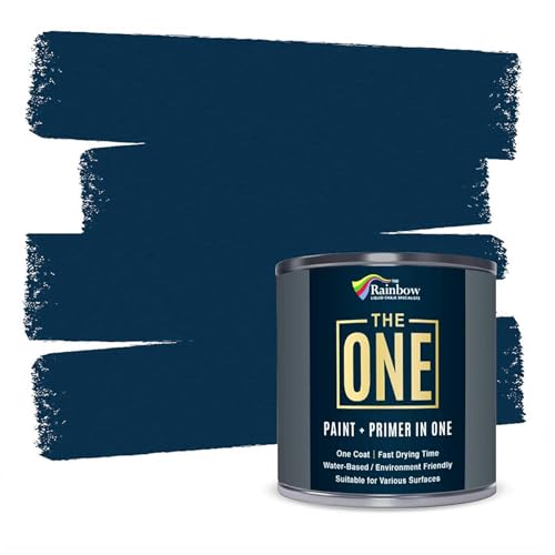 THE ONE All-In-One Paint & Primer - Navy Matte, 8.5 Fl Oz/250ml Sample | 1 Coat Formula | Easy Indoor & Outdoor Decorating for Home & Garden Walls, Floors & Furniture | Water-Based & Low VOC