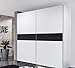 Produktbild moebel-guenstig24.de Schwebetürenschrank Victor 2" Kleiderschrank Schrank Schlafzimmer Weiß Bauchbinde schwarz 170cm