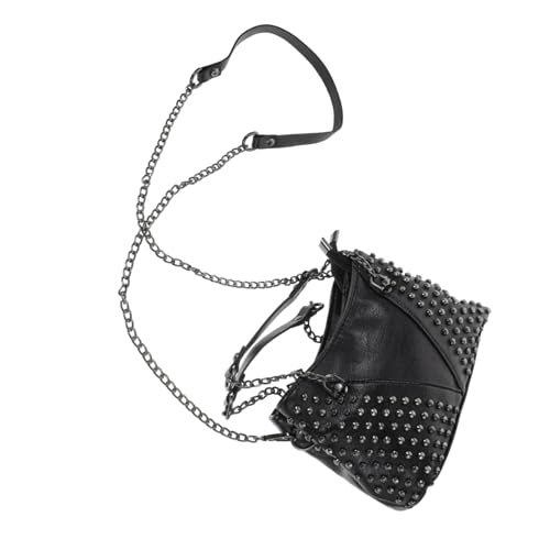 Paquet bandoulière noir clouté fini le manque de place dans votre sac de sortie en PU