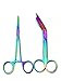 New German Premium Lister Bandage Scissors 5.5 inches Plus Hemostat Forceps Straight Multi Color Rainbow Color Stainless Steel Set of 2 Each