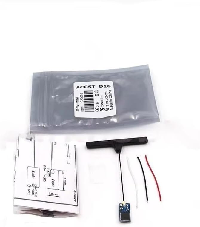 SPARKHOBBY Jumper R1 V2 Mini 2.4GHz 16CH Receiver Compatible with FrSky D16 XM+ RXSR SBUS Jumper T-Lite T18 T16 T12 T8SG Drone Accessories (1PC R1 V2 Mini)