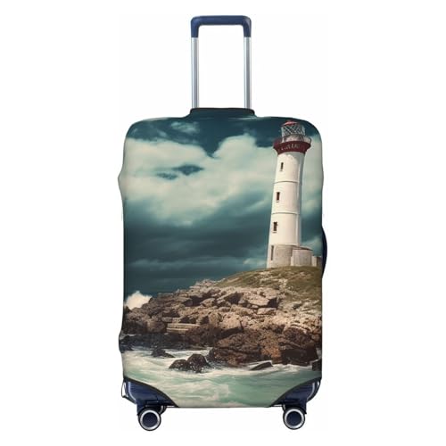 Travel Luggage Cover Fashion Suitcase Protector Lighthouse Seaside Spandex Baggage Covers Washable Suitcase Covers Anti-Scratch Luggage Cover Protectors Fits 18-32 Inch Suitcases X-Large