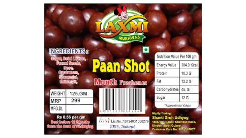 Image of SHANTABA MUKHWAS Mukhwas Paan Shot Mouth Freshener | Sweet Betel Leaf Candy Balls with Fennel, Rose, Cardamom & Spearmint | Refreshing After Meal Digestive Mukhwas | Vegetarian Mouth Freshener | Party & Travel Pack