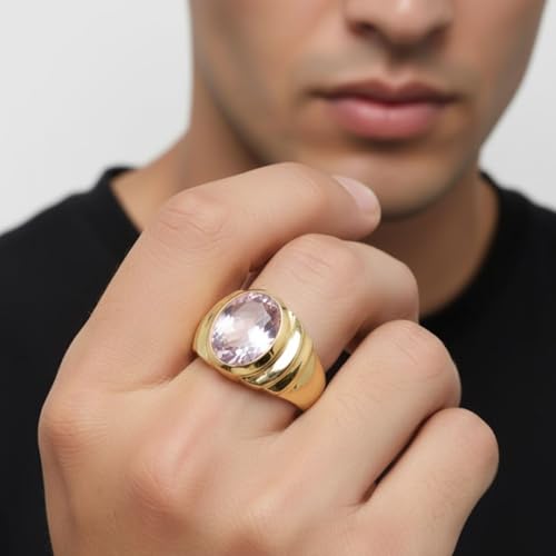 Image of 55Carat Choose Your Color Natural Birthstones 18 K Gold Plated Ring Bold Statement Jewellery Sizes 4-13