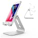 Produktbild OMOTON Phone Stand, multi-winkel Handy Ständer für iPhone X/Xs/Xs Max/XR/8/8plus/7/7 Plus/6s/6 Plus, Huawei, Samsung und andere Smartphone, Aluminium Halterung, Silber