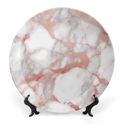 Plato decorativo de porcelana 7 pulgadas blanco miniatura 1