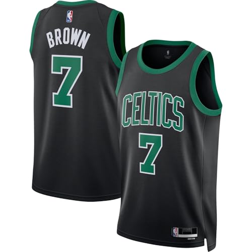 Outerstuff Jaylen Brown Boston Celtics NBA Kids Youth 8-20 Black Statement Edition Swingman Jersey (US Numeric 10 12 Regular Jaylen Brown Boston Celtics Black)
