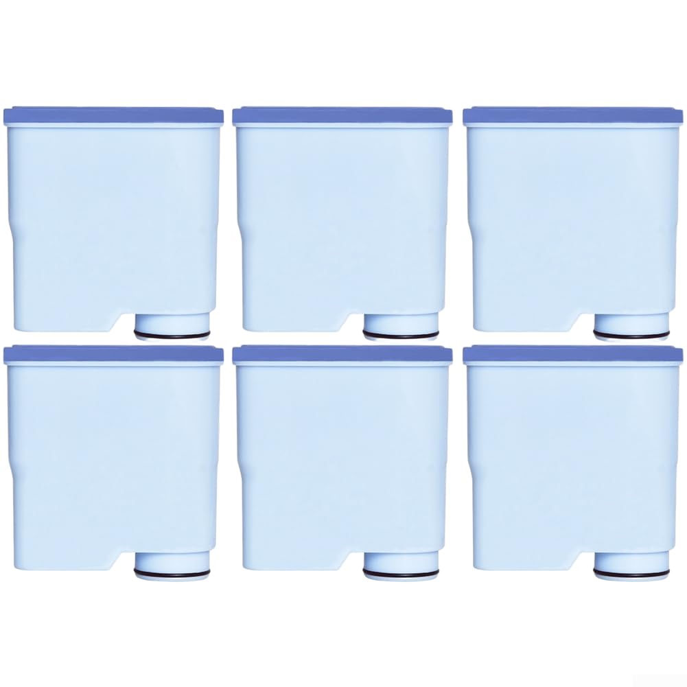 Filtre pour machine à café en résine et charbon actif, pièce de rechange pour machines à café, design moderne, bleu (6 pièces)
