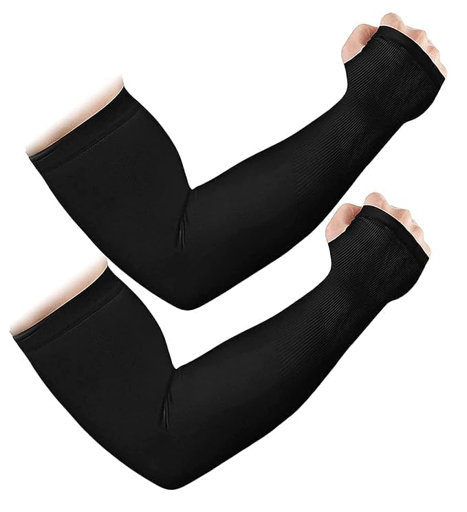 Topibaaz Unisex Arm sleeves with UV Protection for Men and Women Outdoor Indoor Sports UPF 50 Arm Cover with Compression & Cooling Effect Summer Hand Gloves