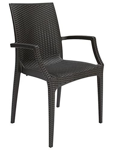 Grand Soleil Boheme Greenpol - Poltrona Impilabile, In Polimerico Verde, 53,5 Cm X 57 Cm X 89 Cm, Colore: Antracite - 6