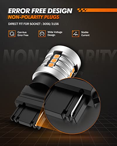 Sealight 3156 Turn Signal Bulb, 3156 Led Bulbs Amber 1000Lm Super Bright Reverse Lights, 3056 3156 Led Backup Lights,Tail Lights, Marker Bulb, Parking Blinker Light Bulbs #TOP7