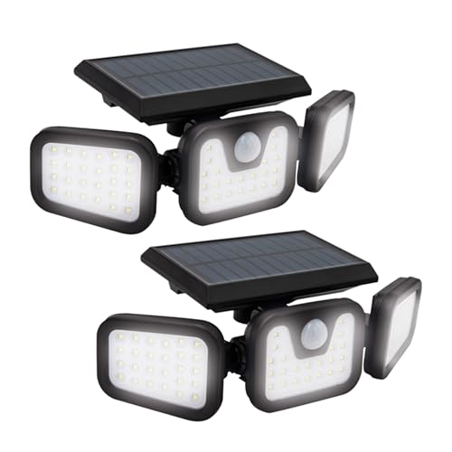Panta TrioSolar - Doppelpack - LED-Solar Aussenleuchte mit Sensor- energiesparende Solarlampe mit starkem Akku - 74 LEDs & 600 Lumen Leuchtkraft - mit...