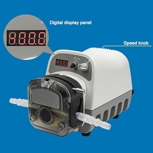 Peristaltic Pump, Lab Liquid Dosing Pump with Digital Display, Forward and Reverse Switch, Flow Rate 1500ml/min, Supports Suction Back for Laboratory Aquarium