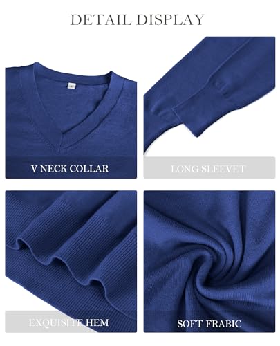 Image of Women's Spring Sweaters 2026 Casual Long Sleeve Pullover V Neck Lightweight Sweatshirts Cute Blouse Tops