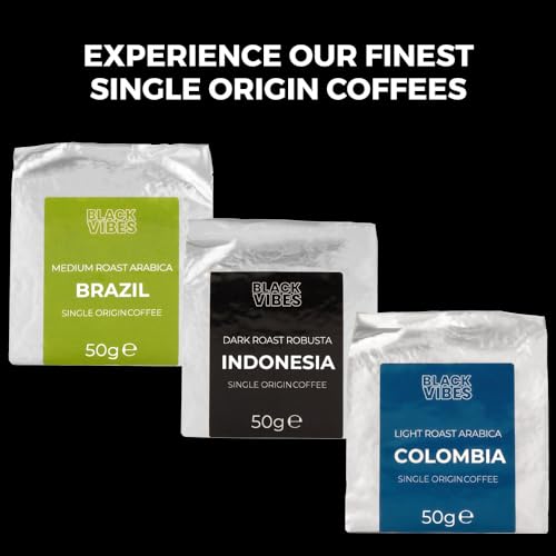Gourmet Coffee Gift Set - WORLD'S COFFEES | Ground Coffee 300g (6 x 50g) - 6 Finest Single Origin | Hamper Style Gift Idea for Him & Her