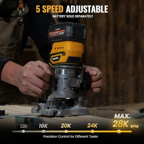Image of Cordless Plunge Router Combo Compatible with Dewalt 20V 60V MAX Battery