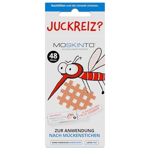 Moskinto Nachfüllpack, 48 Mückenpflaster, Mückenstich, Mücken, Alternative zum Hitzestift, für Kinder und Erwachsene, Stechmücken, Stichheiler, Juckreiz