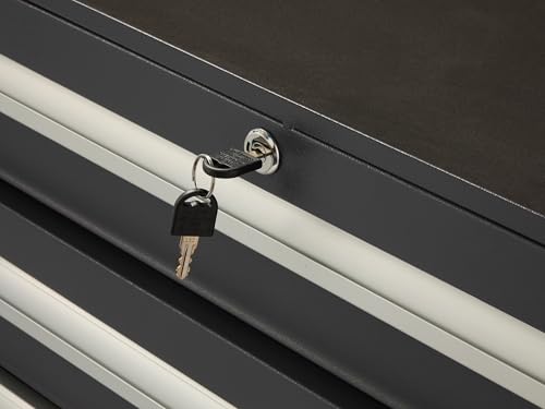 The WORKPLACE Depot Tool Cabinet with Pegboard, Lockable Grey Steel Tool Box on Wheels with 5 Drawers, Adjustable Shelf Cupboard, Peboard & Handle for Storing Tools 6 The WORKPLACE Depot Tool Cabinet with Pegboard, Lockable Grey Steel Tool Box on Wheels with 5 Drawers, Adjustable Shelf Cupboard, Peboard & Handle for Storing Tools - Image 6