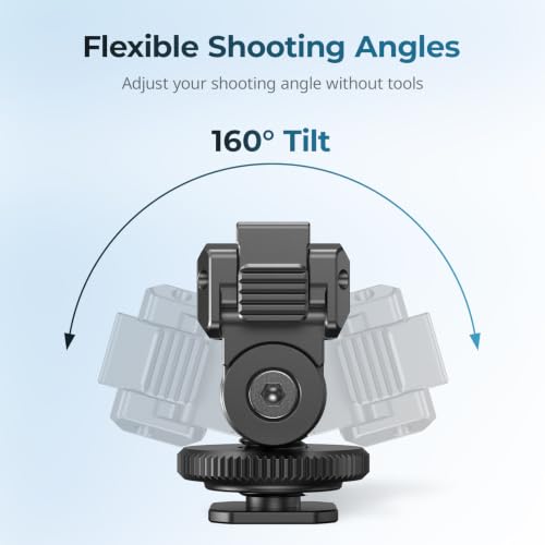 Image of SMALLRIG Quick-Release Cold Shoe Mount for DJI Osmo Action 6 / Nano, Features a 1 /4 inch-20 Threaded Hole and Cold Shoe, Supports 160 Tilt Swivel, for Magic Hand, Selfie Sticks, Camera Cages, 6440