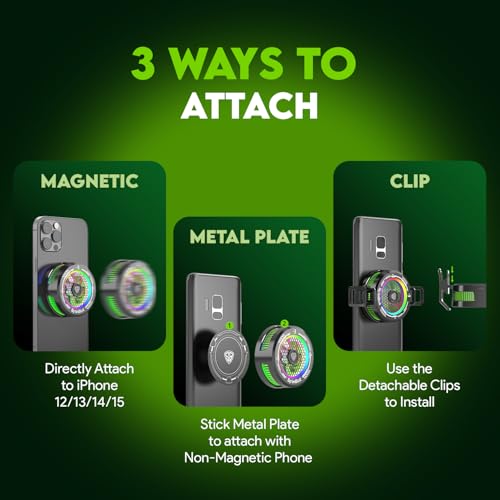 SpinBot IceDot Mag v1 Magnetic Semiconductor Mobile Cooler | Smart AI,L1,L2 Mode for Temperature Control |15W Freeze Cooling | for iPhone 12/13/14/15/16, iPads and Android Smartphones (Black)