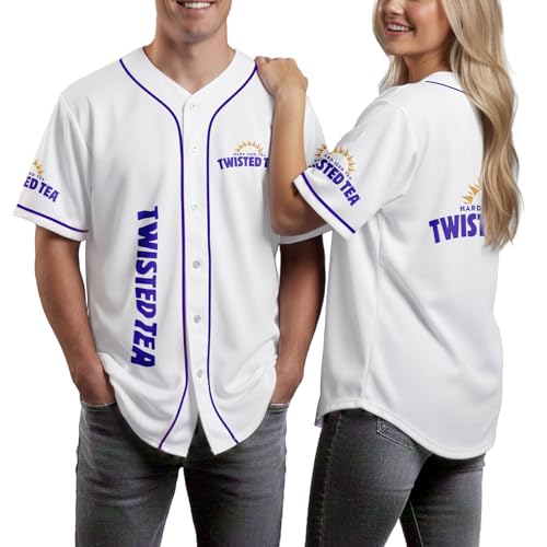 White Hard Iced Tea Jersey Drinking Baseball Jersey Funny Casual Shirt Short Sleeve