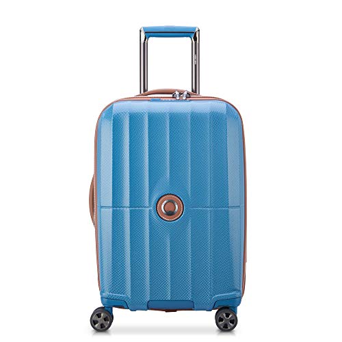 Image of DELSEY PARIS St. Tropez Hardside Expandable Luggage with Spinner Wheels, Baltic Blue, Checked-Medium 24 Inch