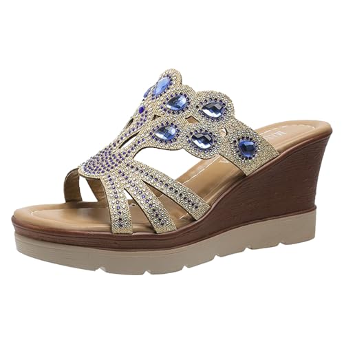 Pantoufles confortables bleues pour femme pour retrouver le plaisir de bouger cet été