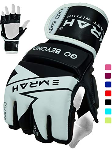 EMRAH 2.0 - Guantes de Artes Marciales para Artes Marciales, Color Negro/Blanco, tamaño Medium