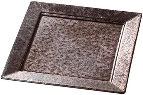 Set of 10, Lava Flow Square 9 Size Plates, 10.6 x 0.7 inches (27 x 1.9 cm), 39.0 oz (990 g), Appetizer Plate, Restaurant, Restaurant, Commercial Use, Japanese Tableware, Restaurant