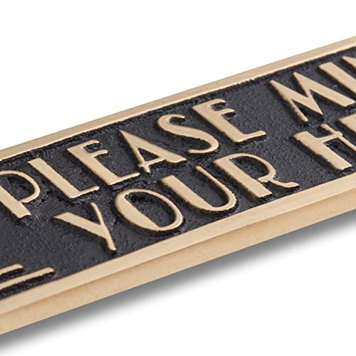 The Metal Foundry Mind Your Head Metal Door Sign. Art Deco Style Home Décor Accessories Door Or Wall Brass Plaque. Handmade In England. #TOP1