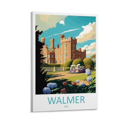 Walmer Travel Print Walmer Décor Walmer England Gift Print Artwork Kent Ar Poster Print for Teen Boys Room Wall Art Canvas Painting Print Frame 20x30inch(50x75cm)