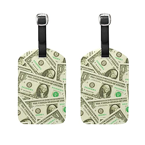 Aotmany Banknotes - Etiquetas de papel para equipaje de piel sintética, 2 etiquetas de identificación para equipaje