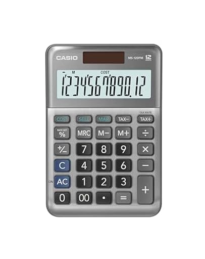 CASIO MS-120FM Calculadora de Escritorio de 12 dígitos, Frente de Metal, impuestos, Costo/Venta/margen | Ya disponible en tu tienda friki favorita! En mundofriki.es!