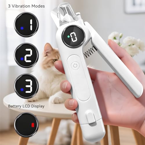 Dog Nails Clippers & Grinders - 2in1 Trimmer with LCD Display and LED Lights Cat Claw Nail File with Protective Guard Rechargeable Electric Pet Toenail Silent Grooming Pro - Image 3