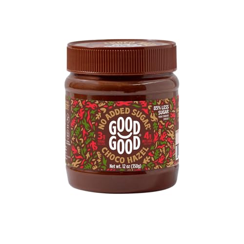GOOD GOOD No Added Sugar Belgian Choco Hazel Spread - Chocolate Spread with Natural Sweeteners - Gluten Free - Vegetarian Friendly - 12oz / 350g (Pack of 1)