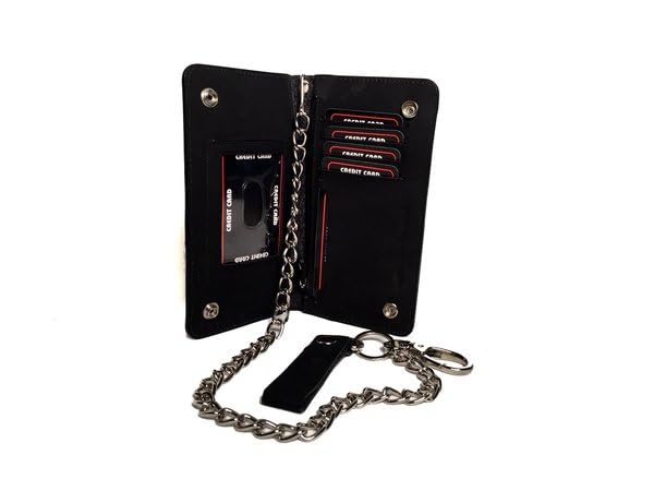 Leather Biker Wallet with Chain New Tough Black Leather Version4