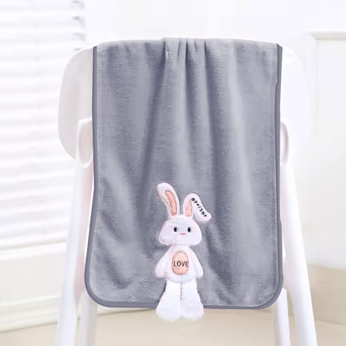 Image of MAXOSHINE Microfiber Kids Bath Towels Quick Dry Super Absorbent Super Soft Bath Towel for Babies Toddler-Baby Towel for Boys and Girls (1, Grey)