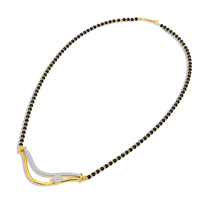 Image of KISNA JEWELS 14KT|18KT BIS Hallmark Pure Gold and Diamond Mangalsutra For Women