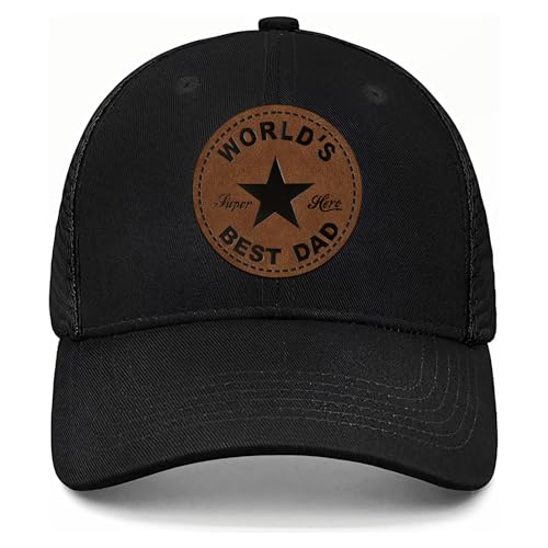 Baseball Cap for Dad Adjustable Breathable Hat Gifts for Men Him Stepdad Husband Grandpa Uncle Outdoor Sports Daily Wear Christmas Birthday Gifts Black