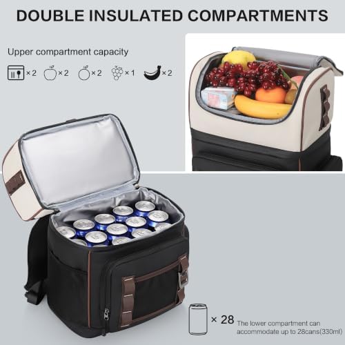 Large 44 Can Dual Compartment Insulated Waterproof Cooler Backpack - 3