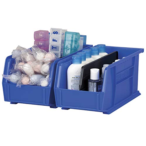 Image of Akro-Mils 40230 Plastic Length Dividers for AkroBins Stackable Storage Bins Models 30230, 30235, 30255, Custom Storage Inserts for Tools, Crafts & Supplies, 6-Pack, Black